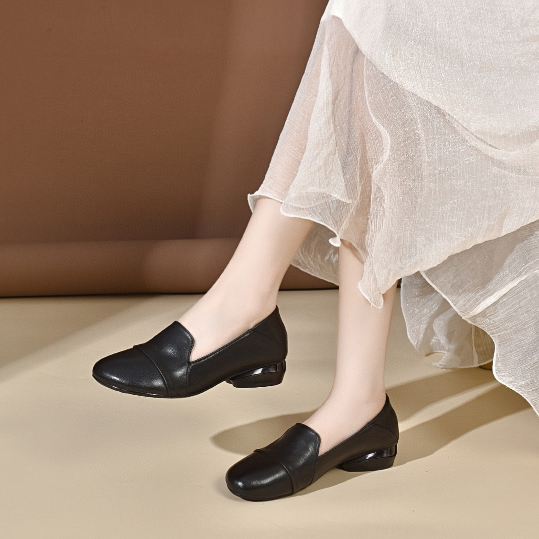 Leather Work Women Shoes - Женская обувь, осень 2026, туфли на