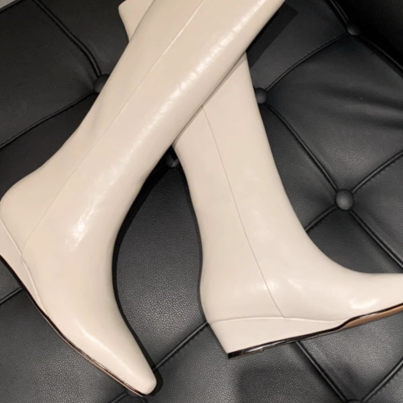 Модные женские сапоги до колен – обзор и цена Leather Work Women Shoes